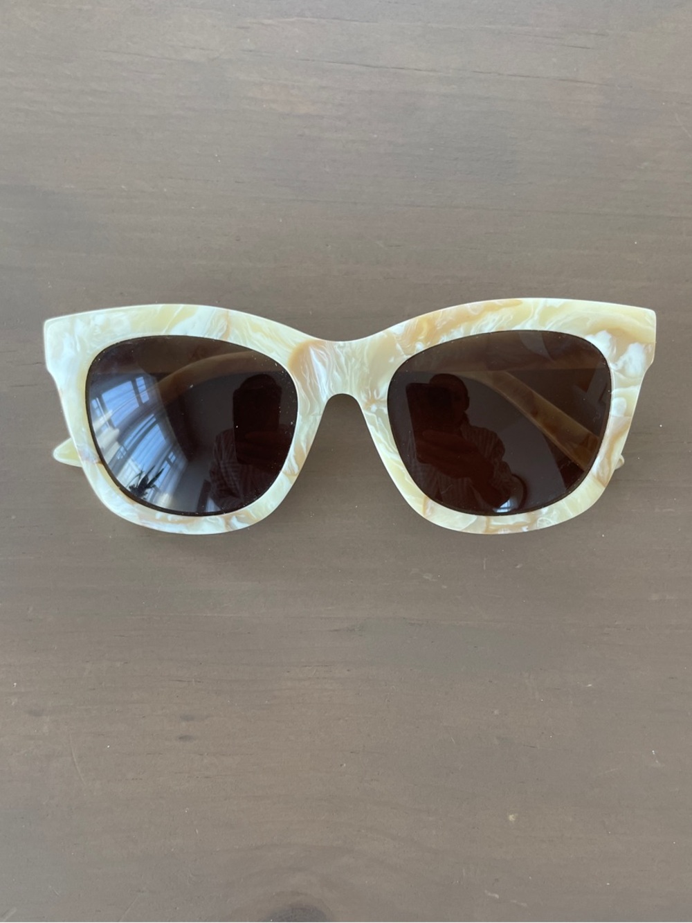 Madewell Cream Marbled Cat-Eye Sunglasses